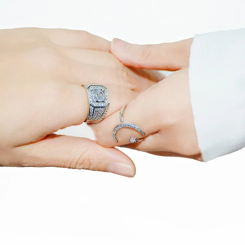 Moon & Titan Couple Rings