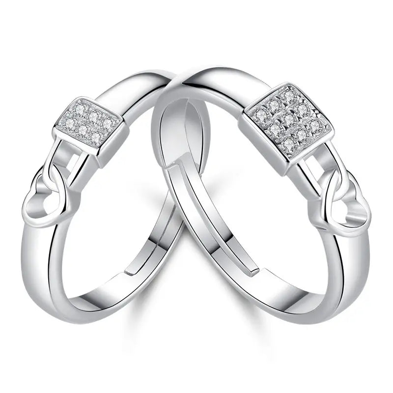 Locked in Love Minimal Couple Rings