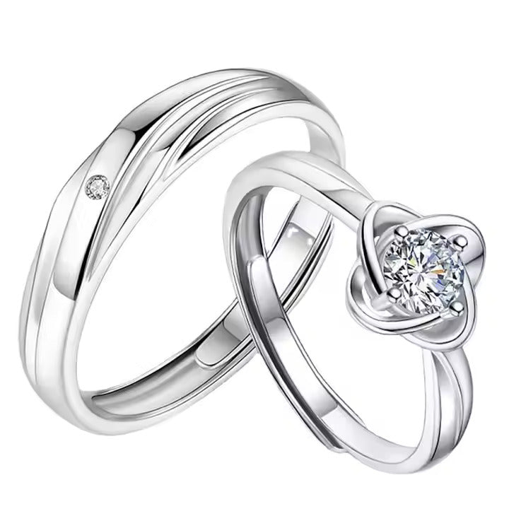 Floral Fusion Minimal Couple Rings