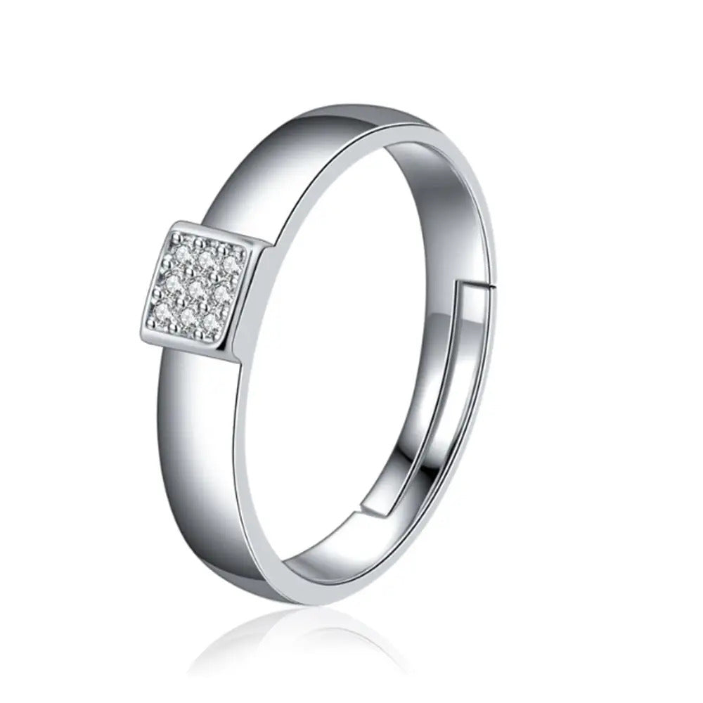 Heart & Square Minimal Couple Rings