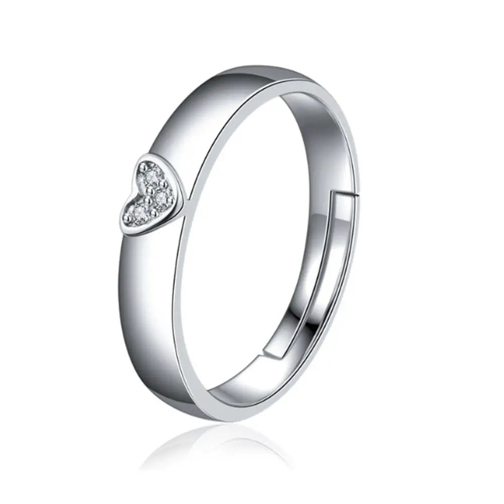 Heart & Square Minimal Couple Rings