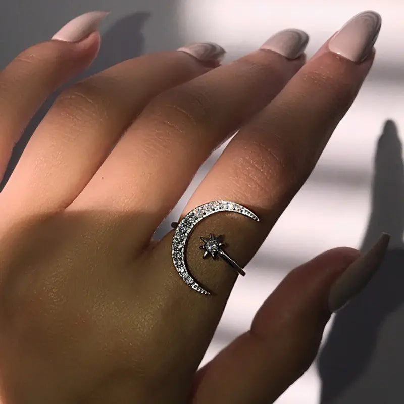 Moon & Titan Couple Rings