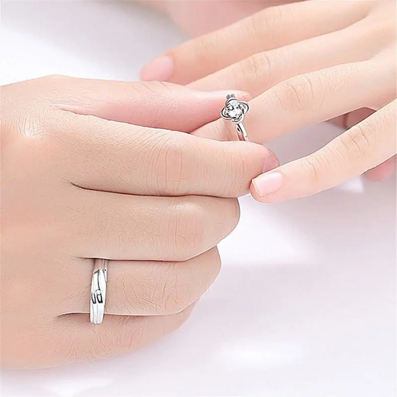 Floral Fusion Minimal Couple Rings