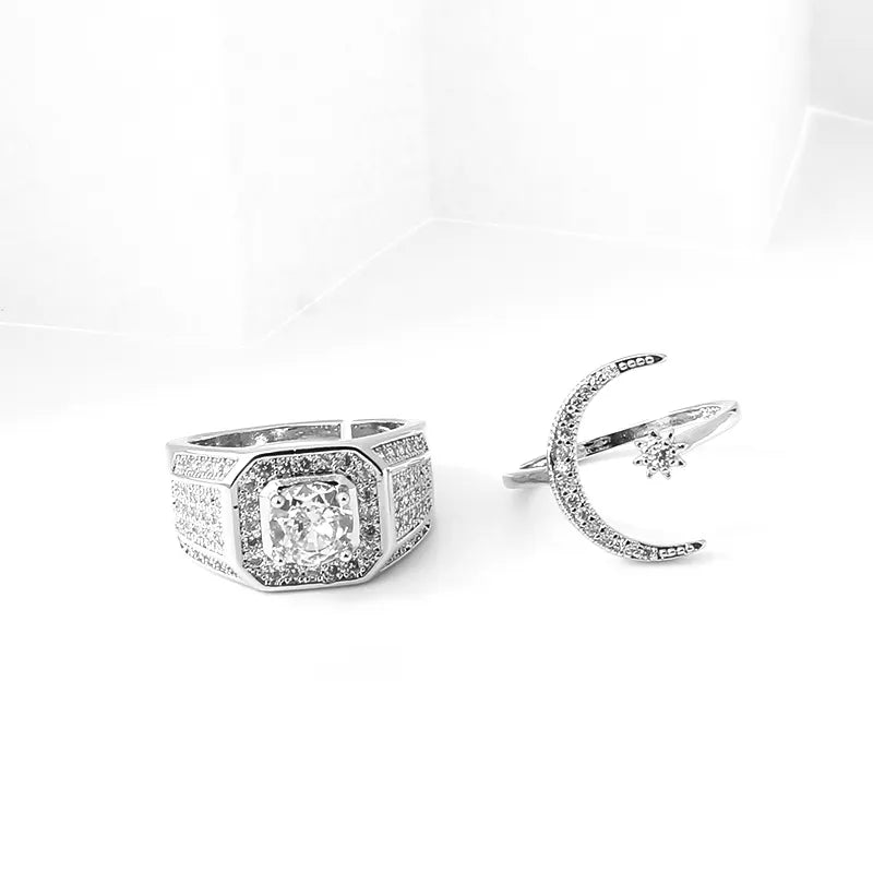 Moon & Titan Couple Rings