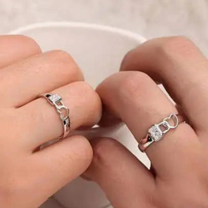 Locked in Love Minimal Couple Rings