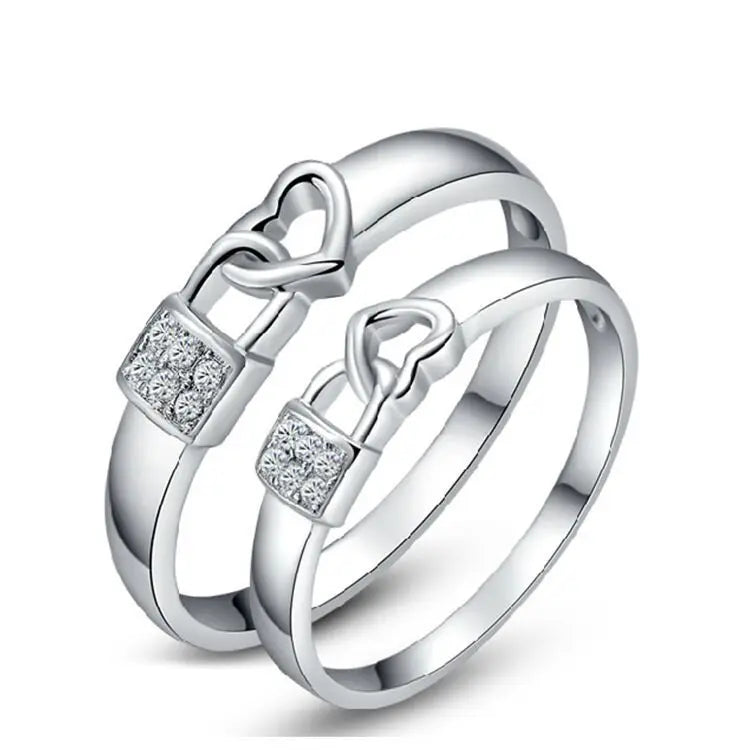 Locked in Love Minimal Couple Rings