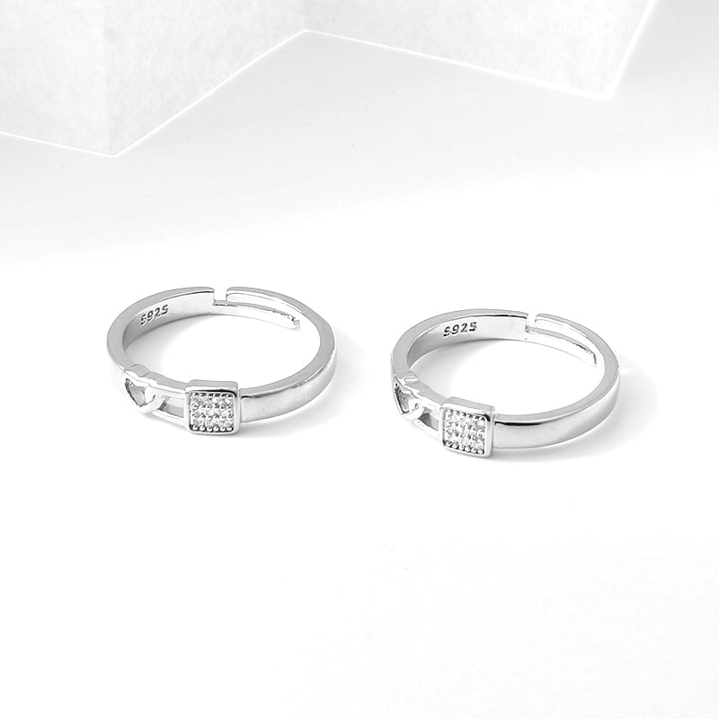Locked in Love Minimal Couple Rings