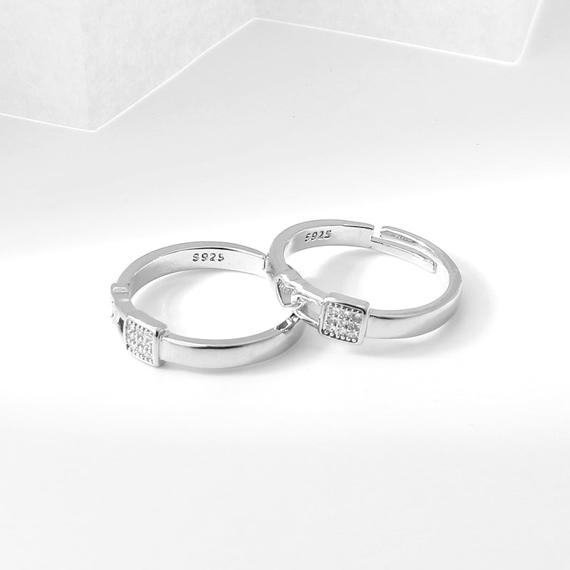 Locked in Love Minimal Couple Rings