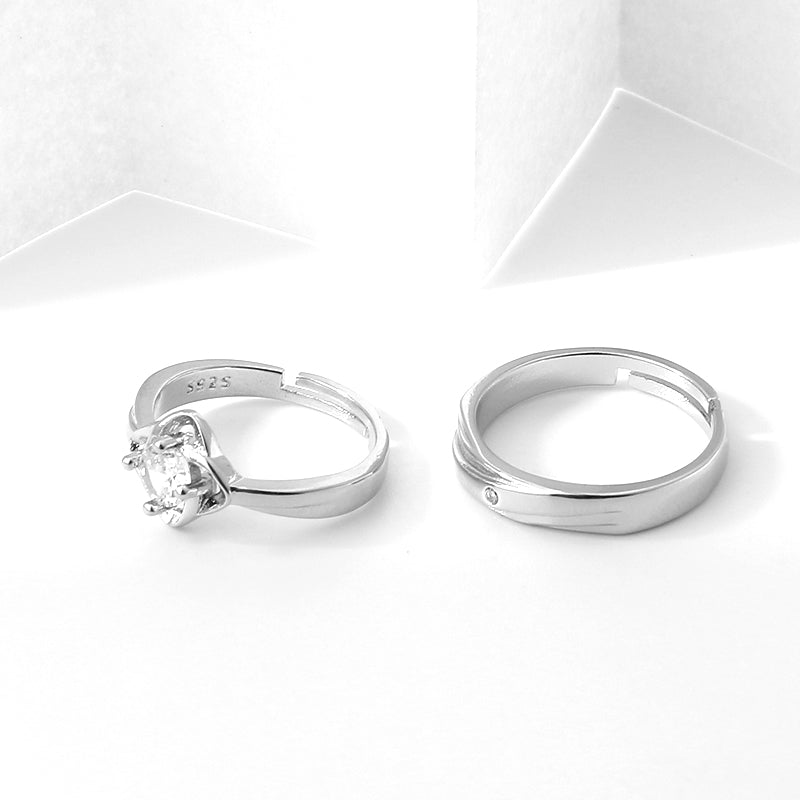Floral Fusion Minimal Couple Rings