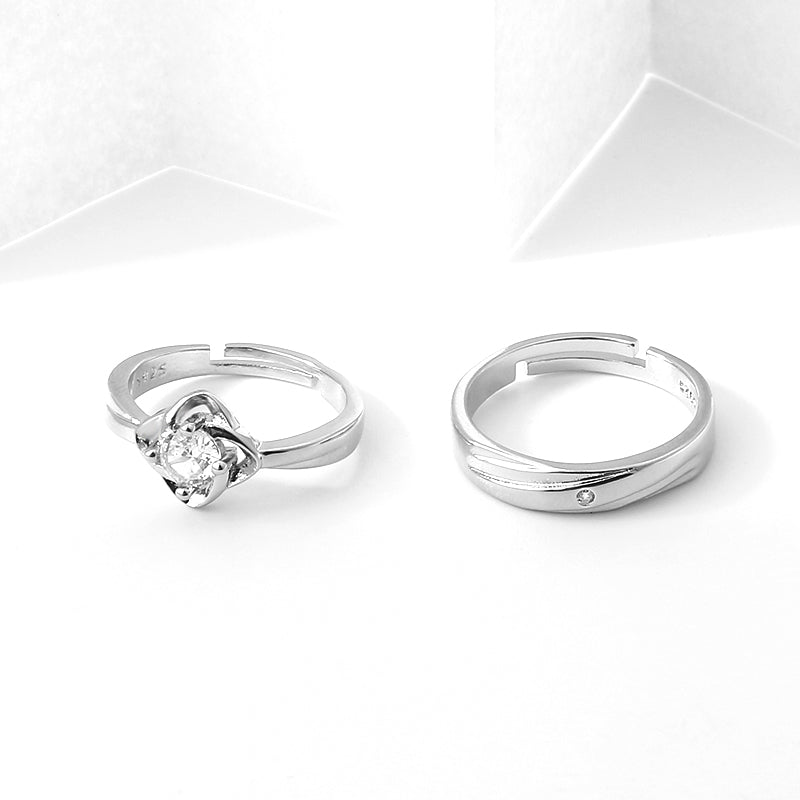 Floral Fusion Minimal Couple Rings