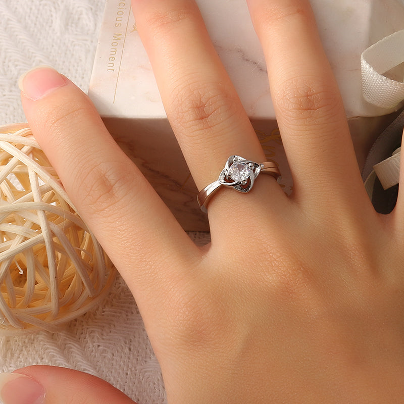 Floral Fusion Minimal Couple Rings