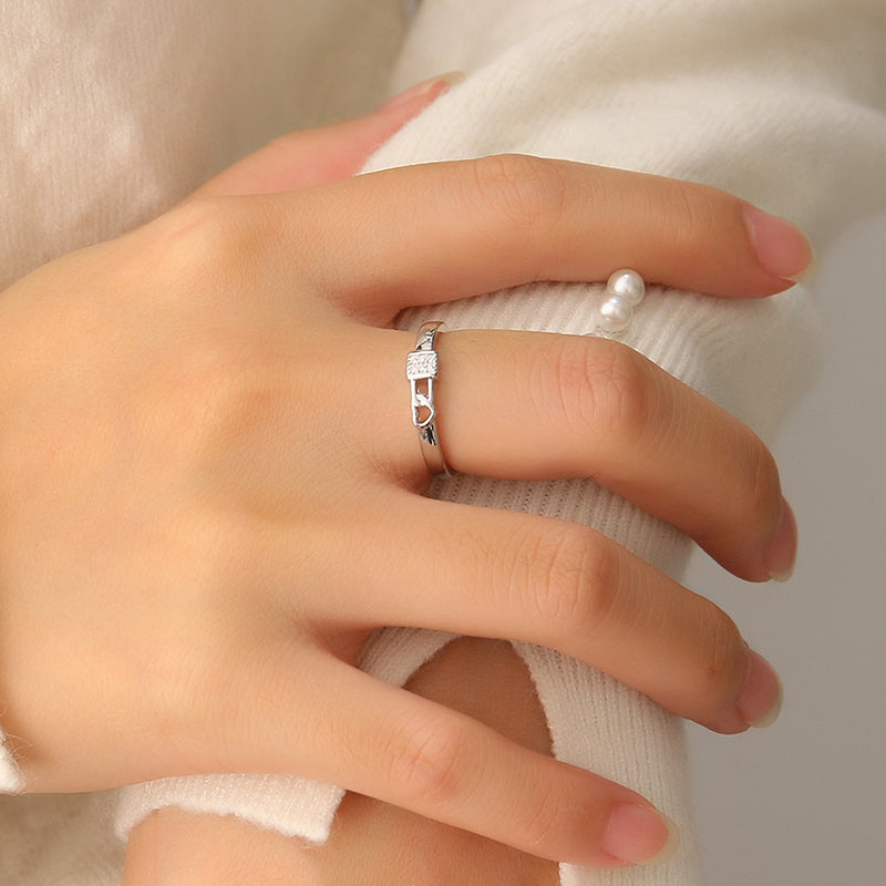 Locked in Love Minimal Couple Rings