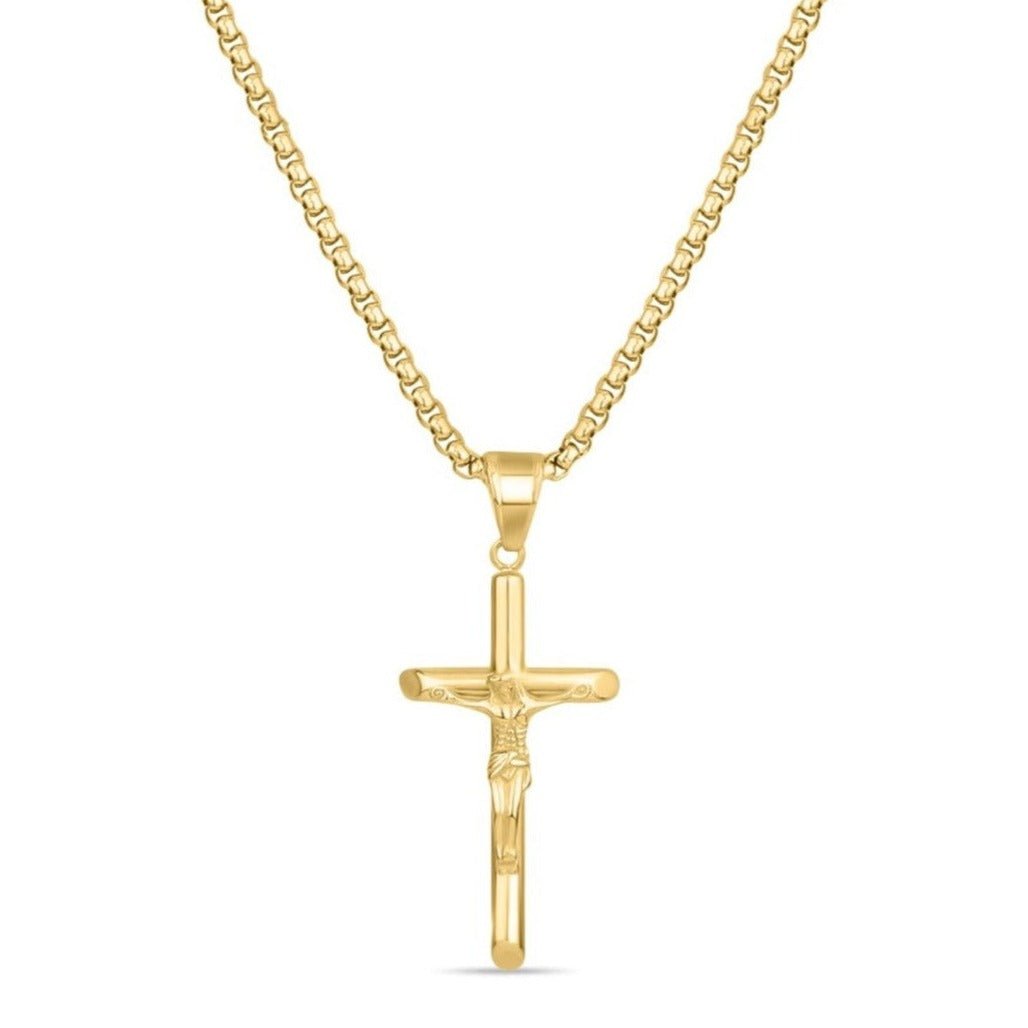 Crucifix Pendant (Gold) - Fab Couture