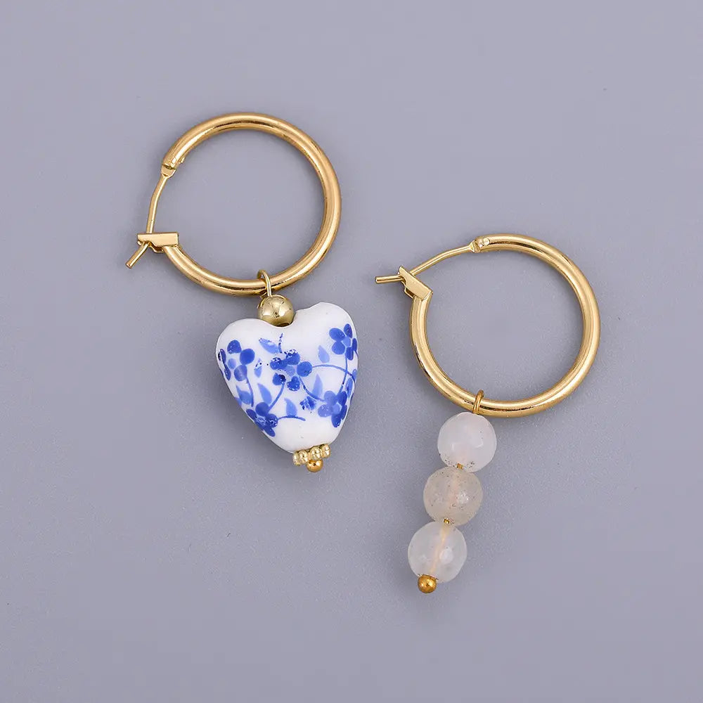 Porcelain Duo Hoop