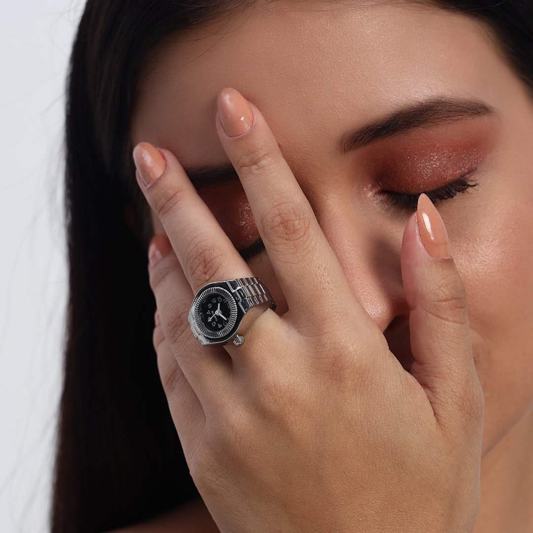 Timeless Watch Ring | Black and Silver