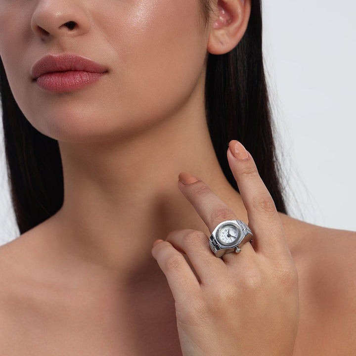 Timeless Watch Ring | White and Silver