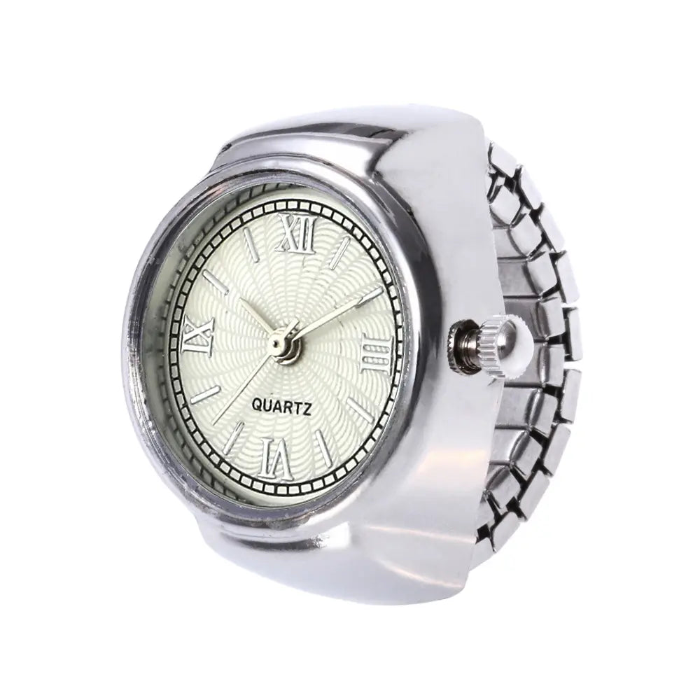 Elegance Watch Ring | White and Silver