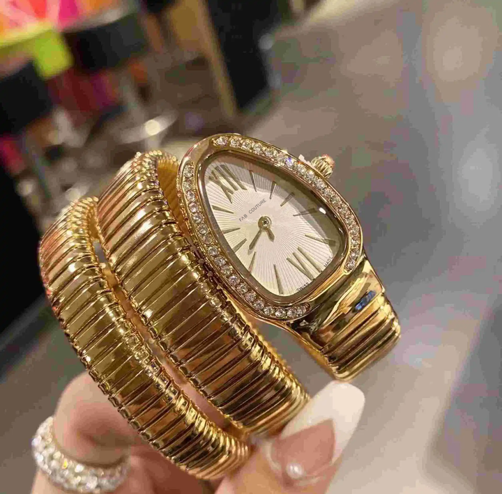 Serpenti Quartz Wrist Watch | White and Gold