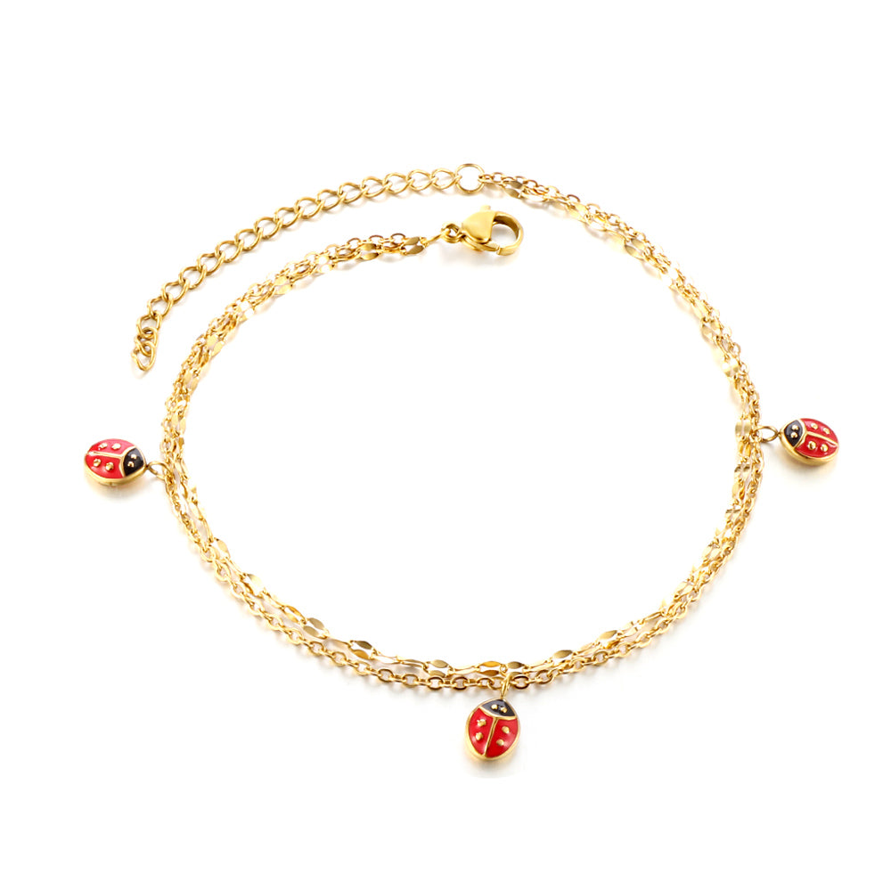 Lady Bug Anklet