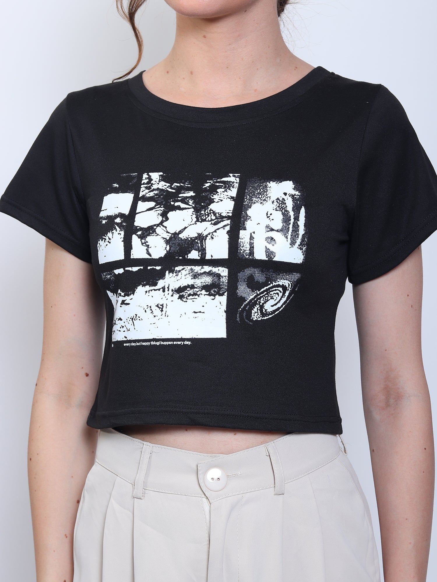 Apocalyptic Graphic Crop Top (Black)