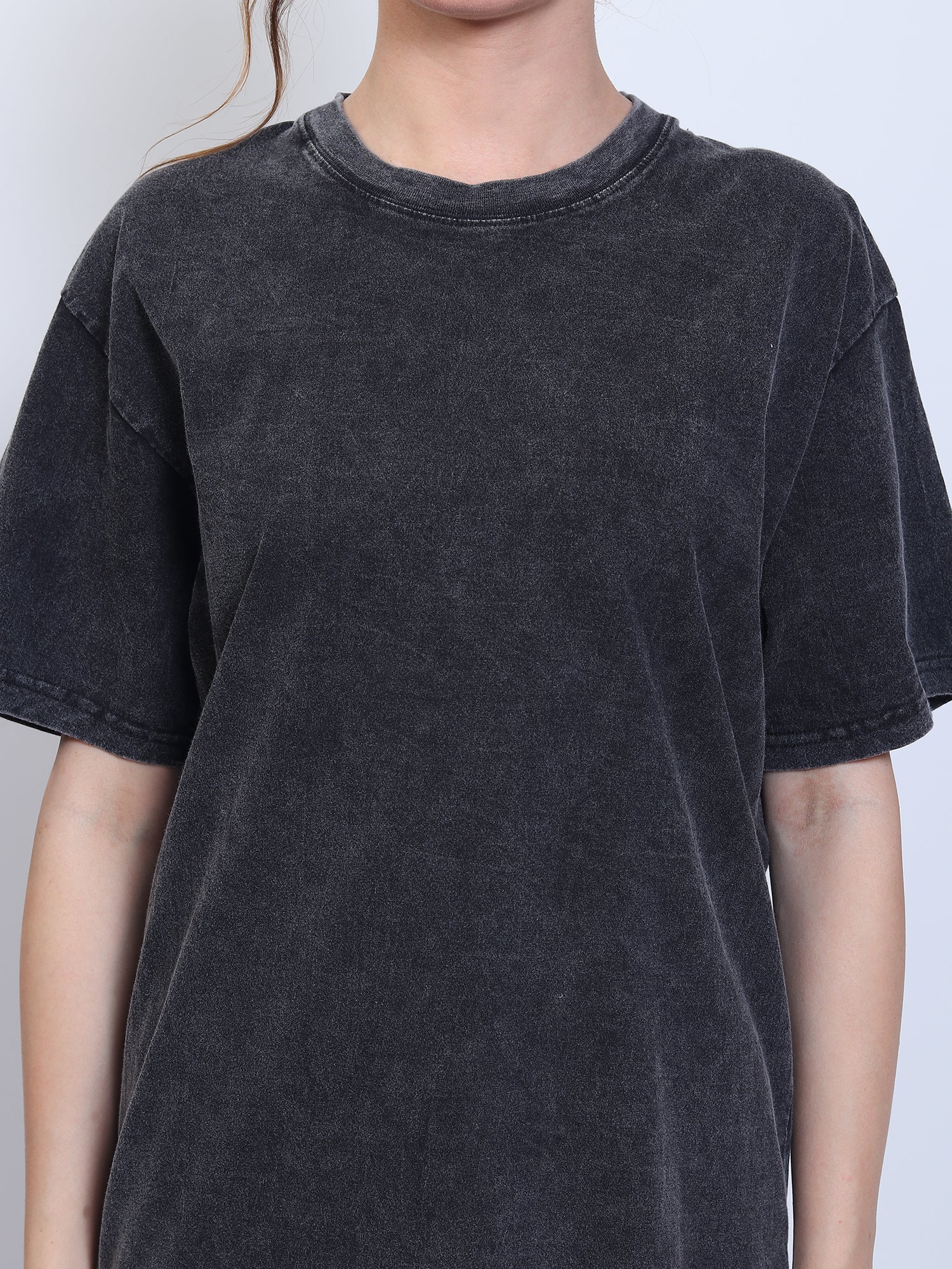 Plain Black Acid Wash T-Shirt