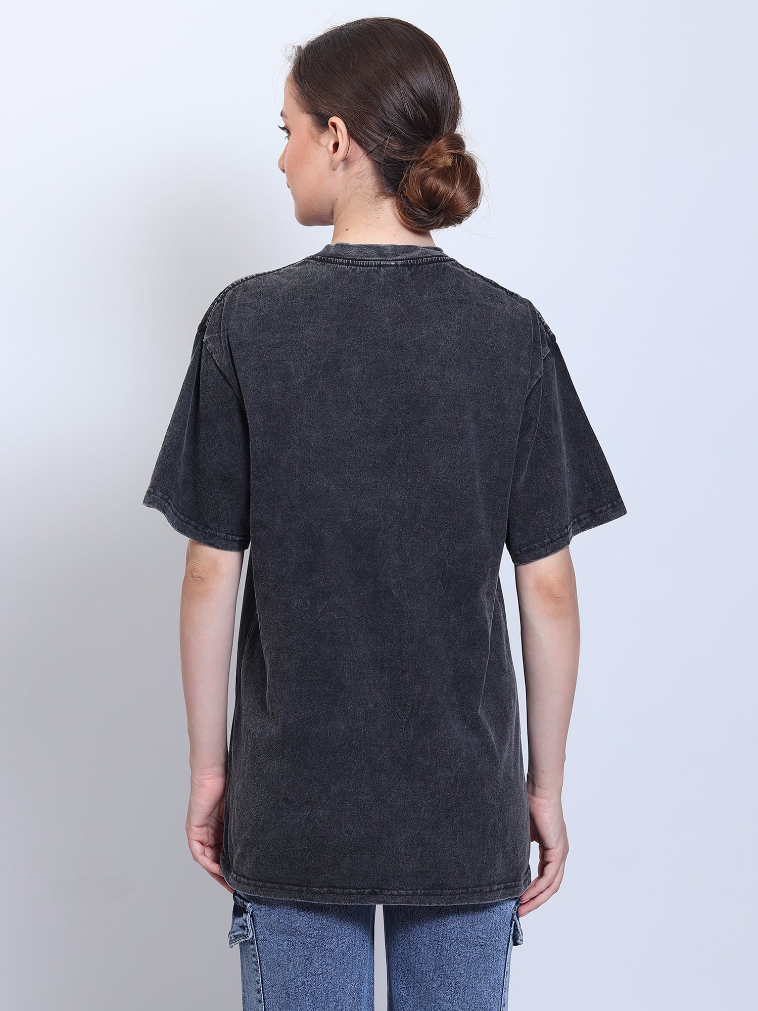 Plain Black Acid Wash T-Shirt