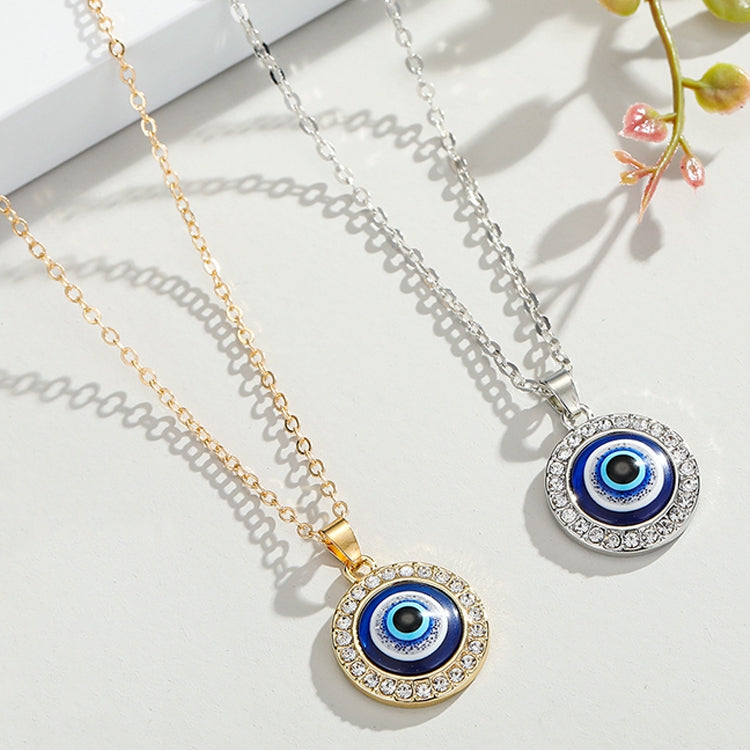 Studded Evil Eye Pendant - Fab Couture