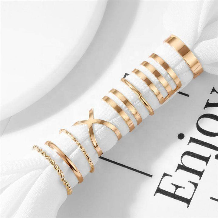 Boho Metallic Rings (Set of 8) freeshipping - FAB COUTURE