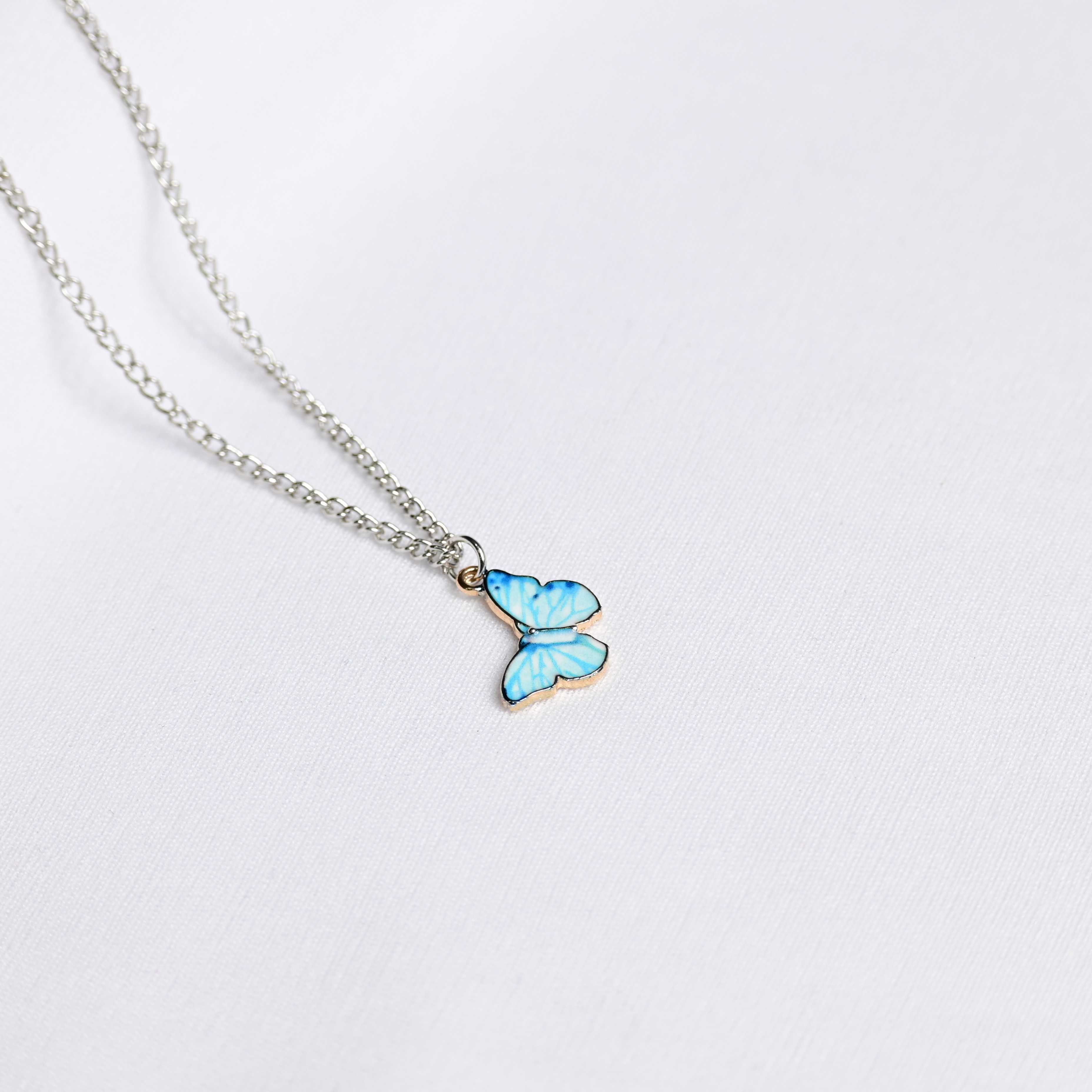 Sky Blue Butterfly Pendant - Fab Couture