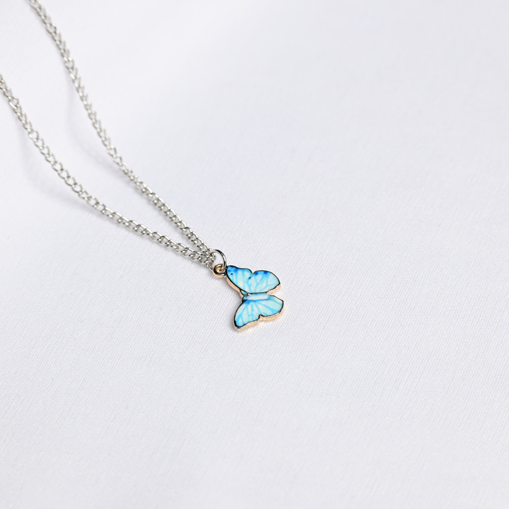 Sky Blue Butterfly Pendant - Fab Couture