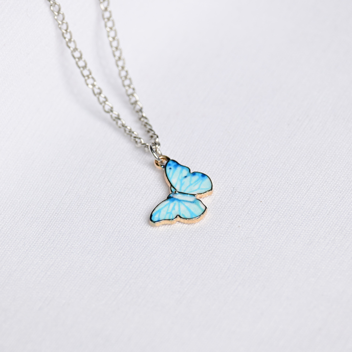 Sky Blue Butterfly Pendant - Fab Couture