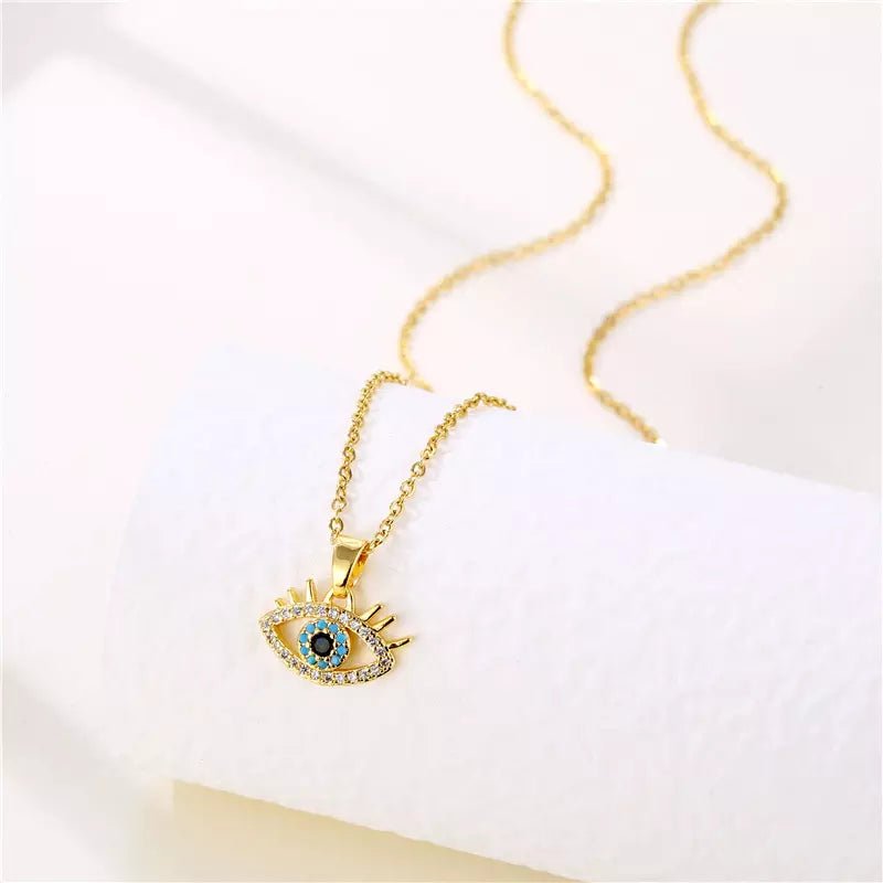 Azure Evil Eye Pendant - Fab Couture