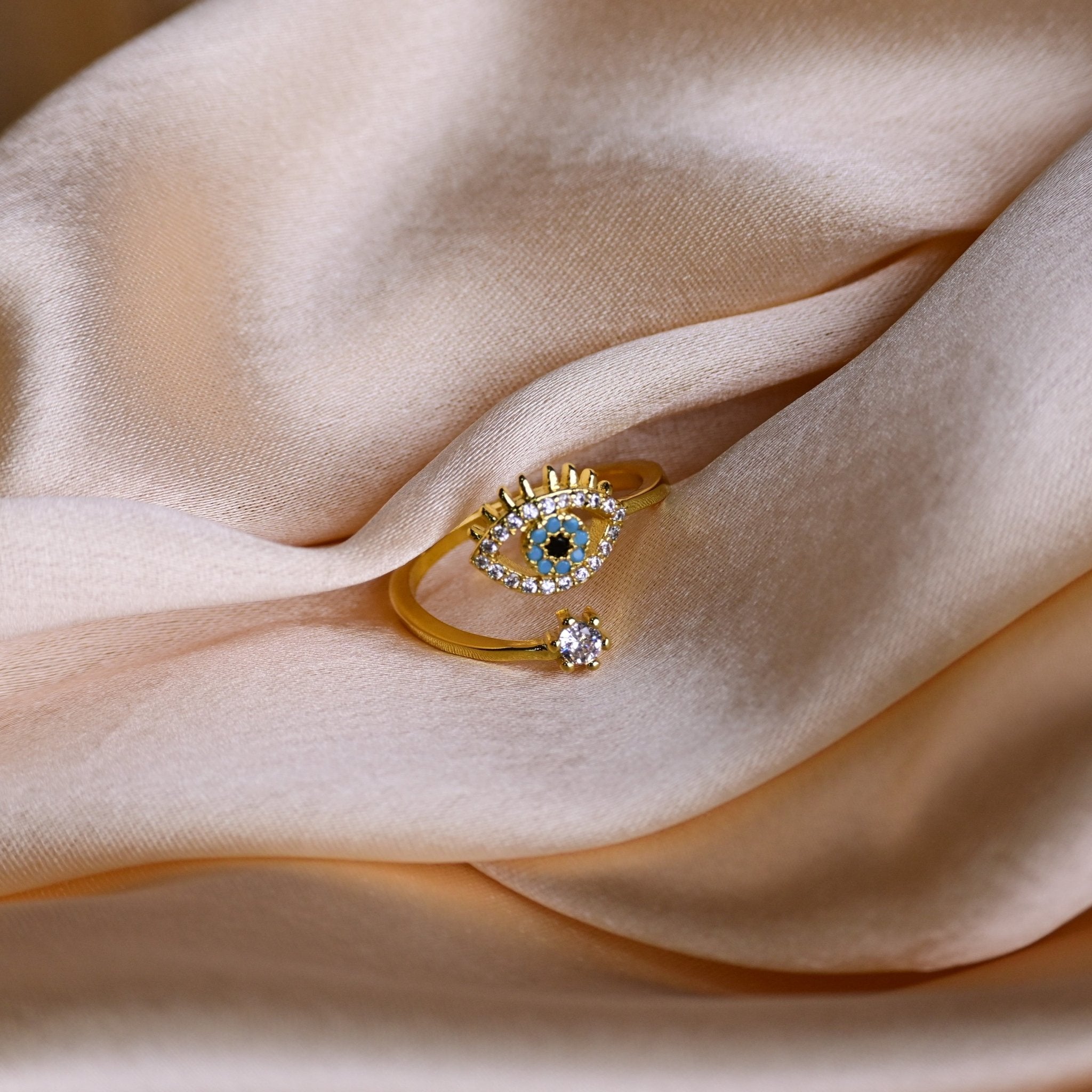 Azure Evil Eye Ring - Fab Couture