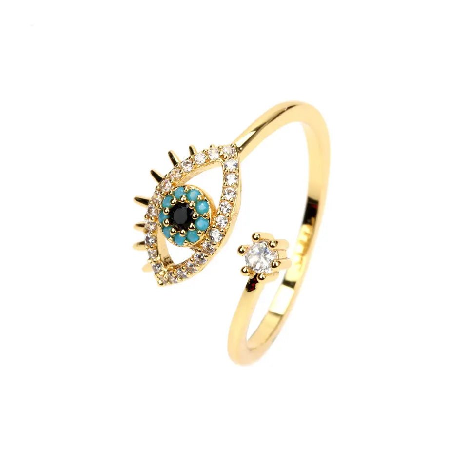 Azure Evil Eye Ring - Fab Couture
