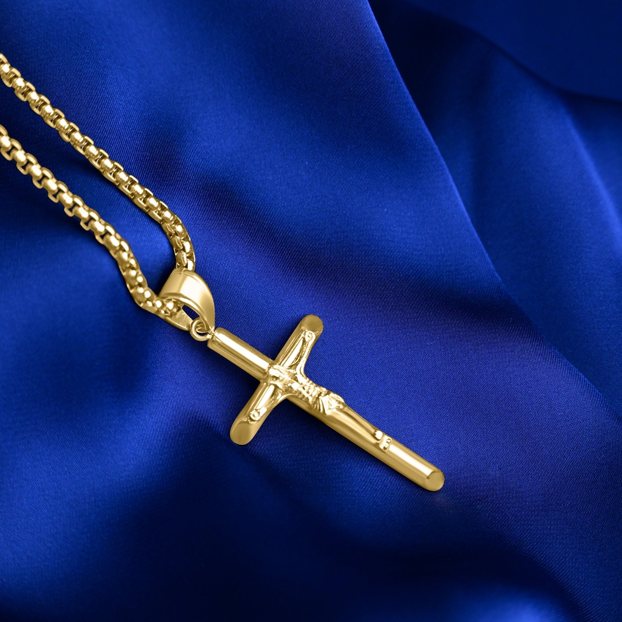 Crucifix Pendant (Gold) - Fab Couture