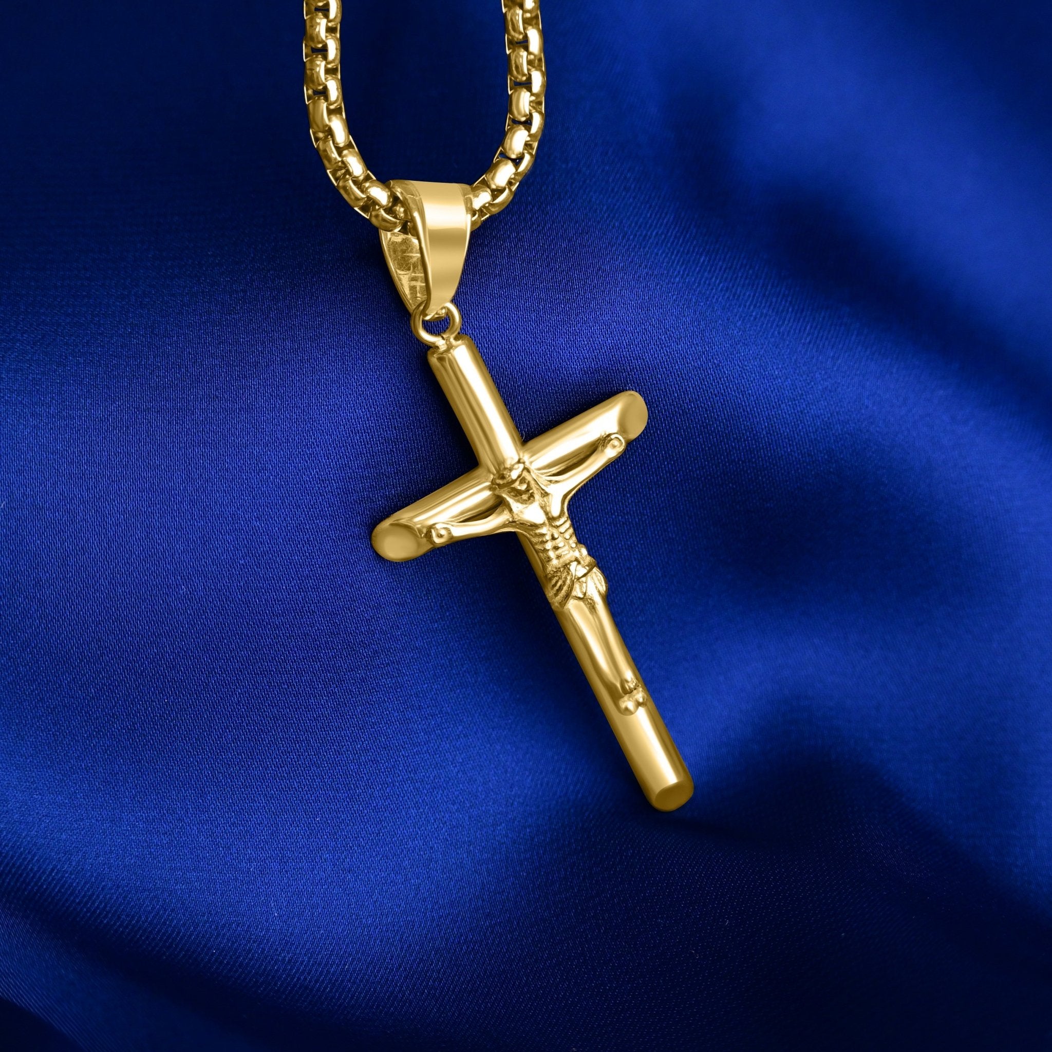 Crucifix Pendant (Gold) - Fab Couture