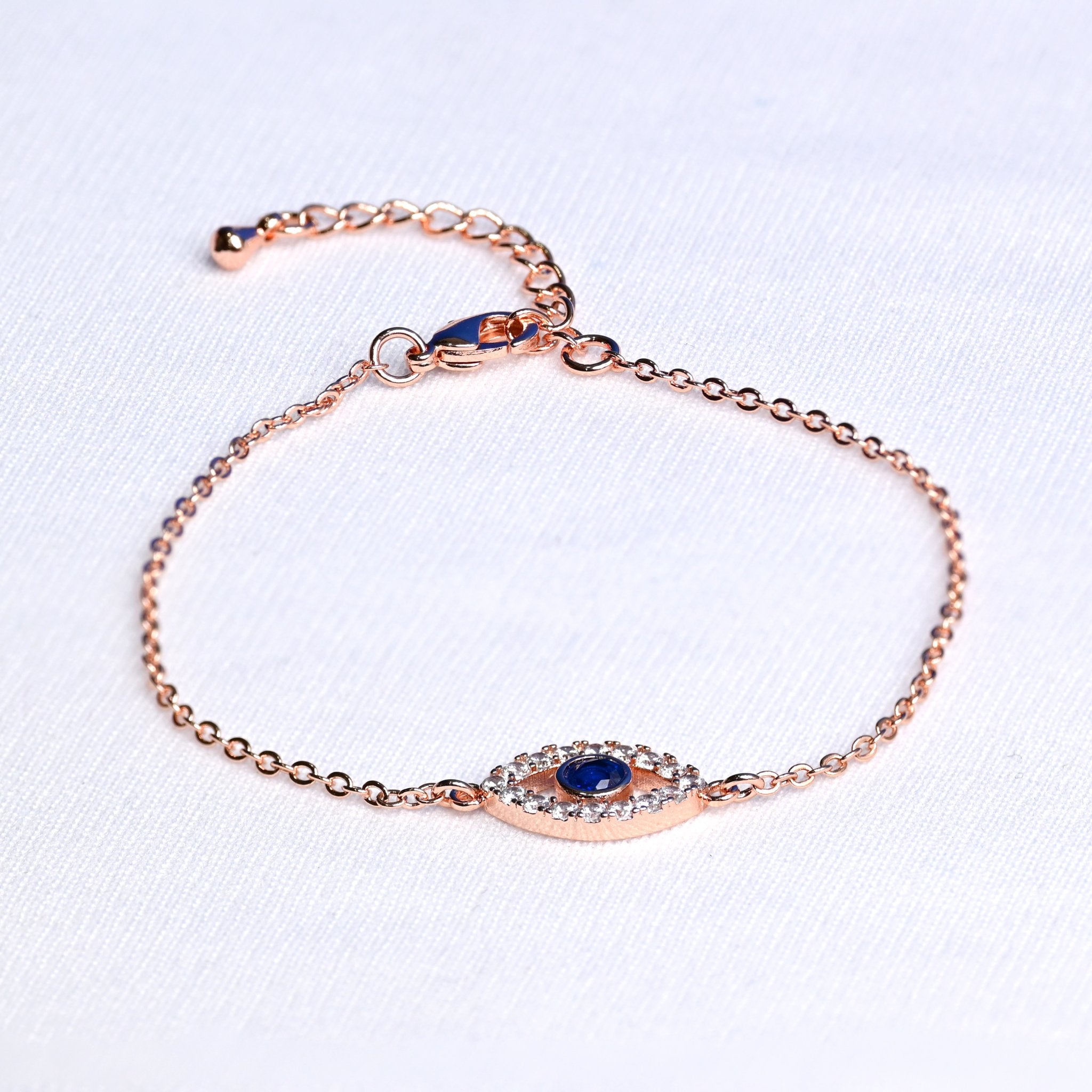 Sapphire Evil Eye Bracelet - Fab Couture