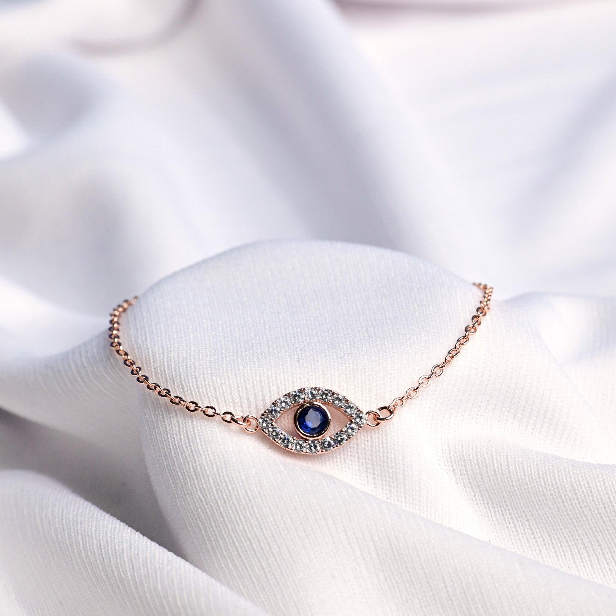 Sapphire Evil Eye Bracelet - Fab Couture