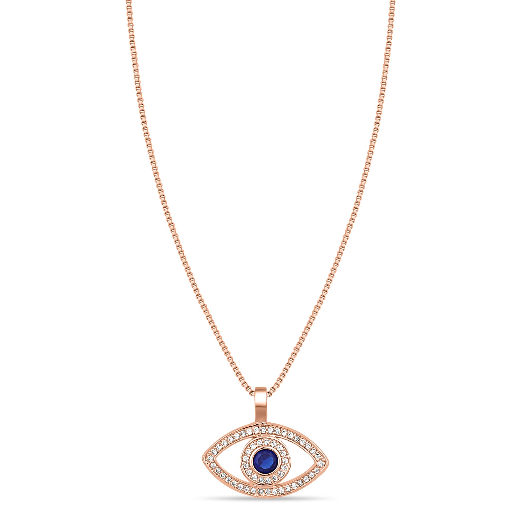 Sapphire Evil Eye Pendant - Fab Couture