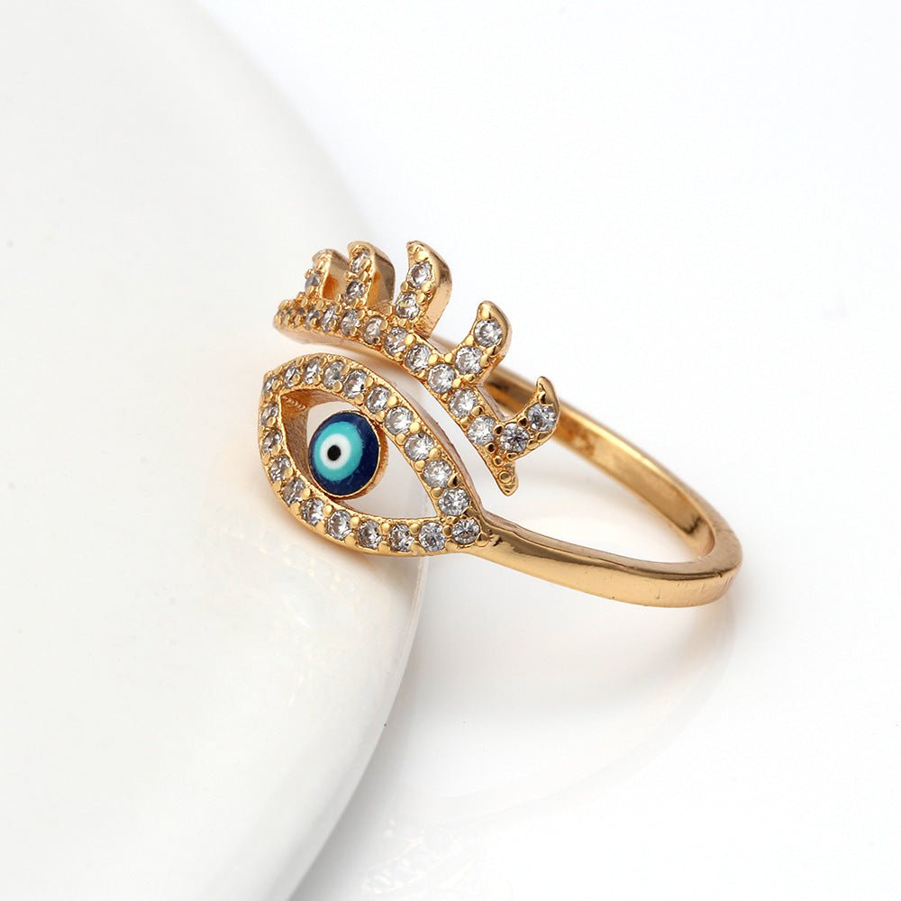 Studded Evil Eye Ring - Fab Couture