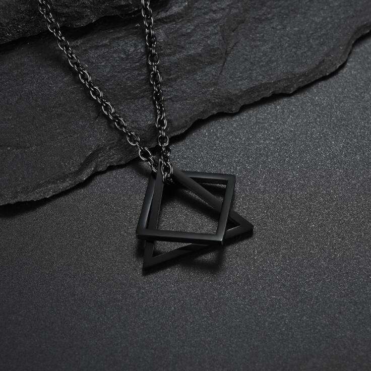 KRYSTALZ Men's Necklace Triangle Arrow Head Pendant Black Men Jewelry-Gift  for Him Chain Pendant for Men Boys : Amazon.in: Jewellery